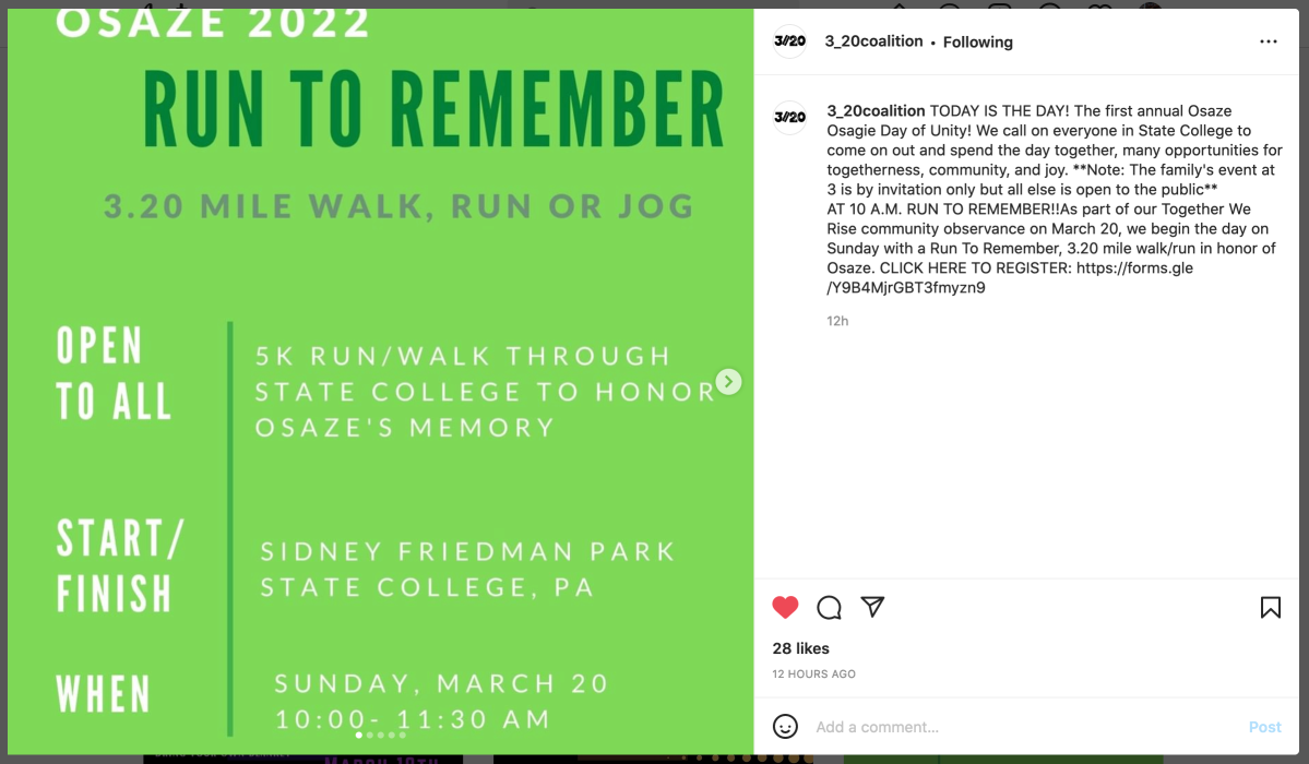 3/20 Run to Remember